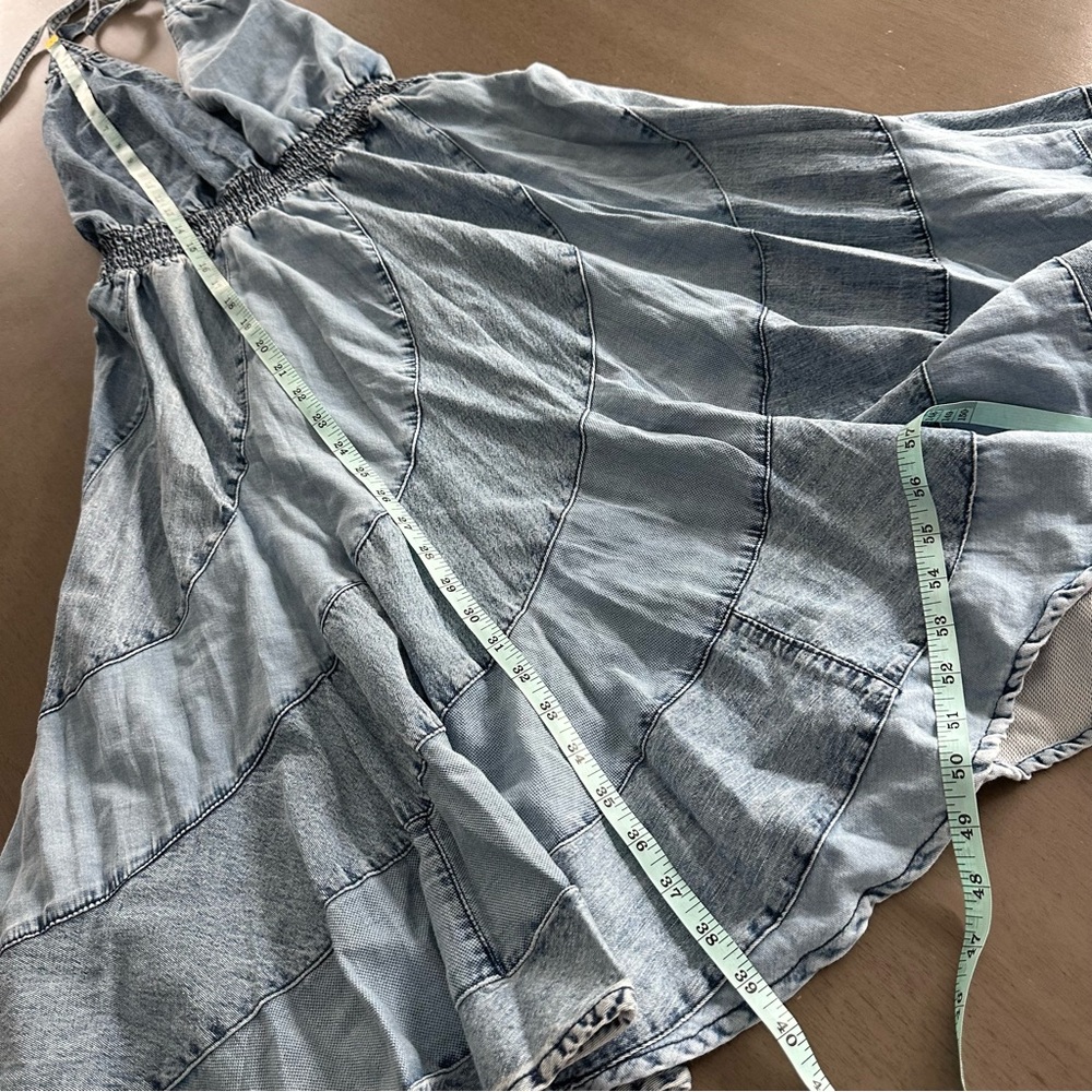 YOUNG THREADS Noelle Tiered Denim Patchwork Halte… - image 10